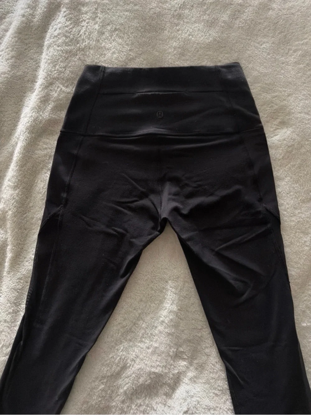 Black Lululemon Leggings with Mesh Detail